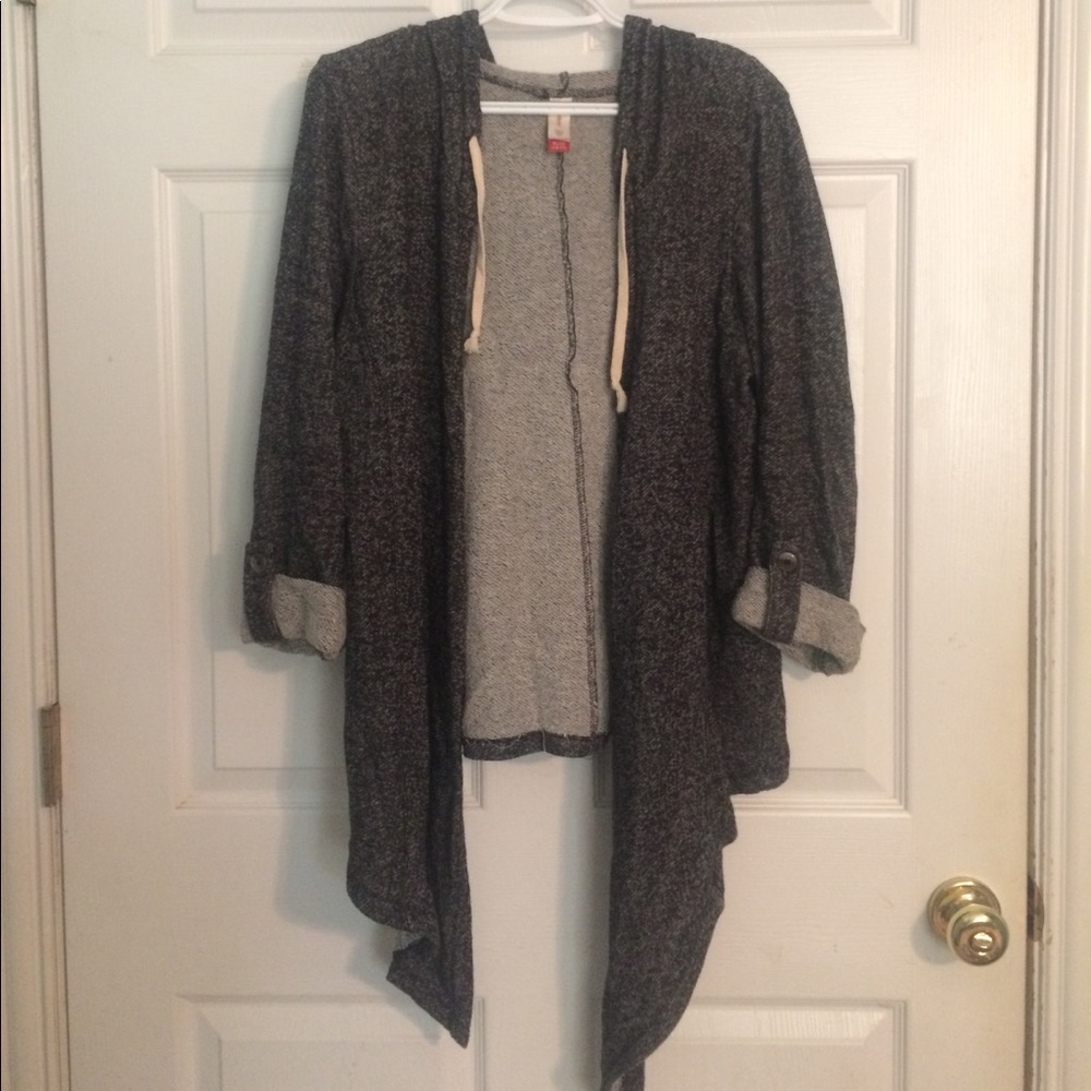Hooded Draped Cardigan