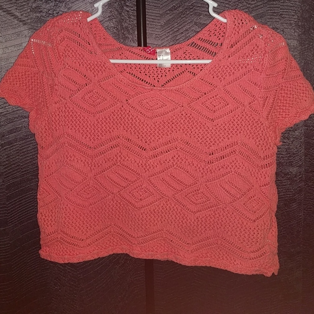 Orange knitted crop sweater