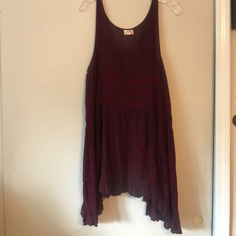 Free People Voile and Lace Trapeze Slip