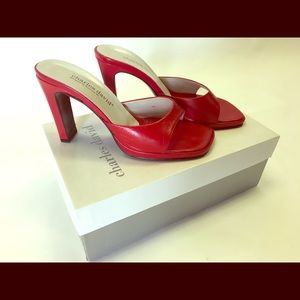 Charles David red leather heels.