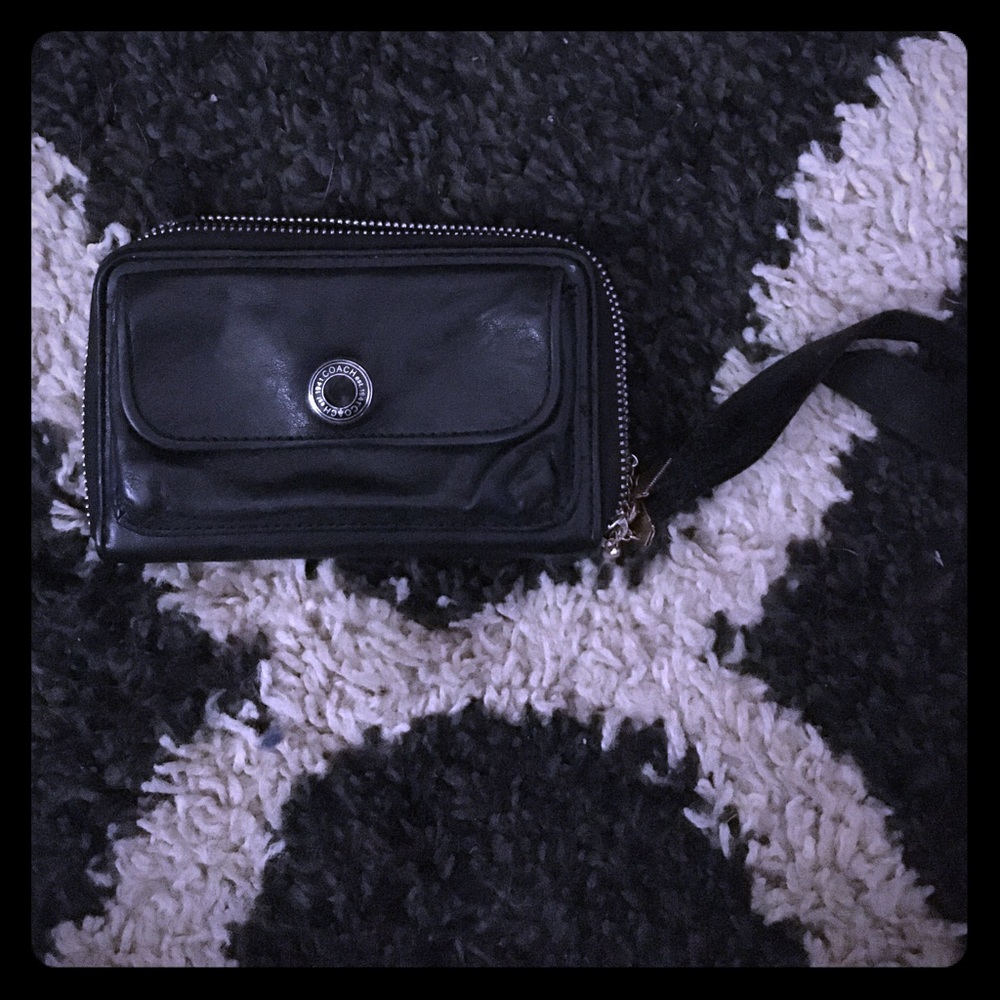 Black coach wristlet