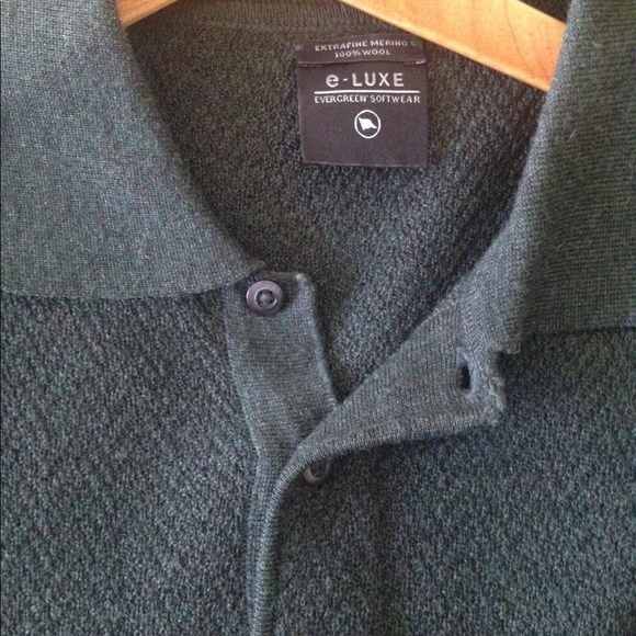 EVERGREEN e-LUXE 100% WOOL GREEN SWEATER SZ XL T - Picture 3 of 3