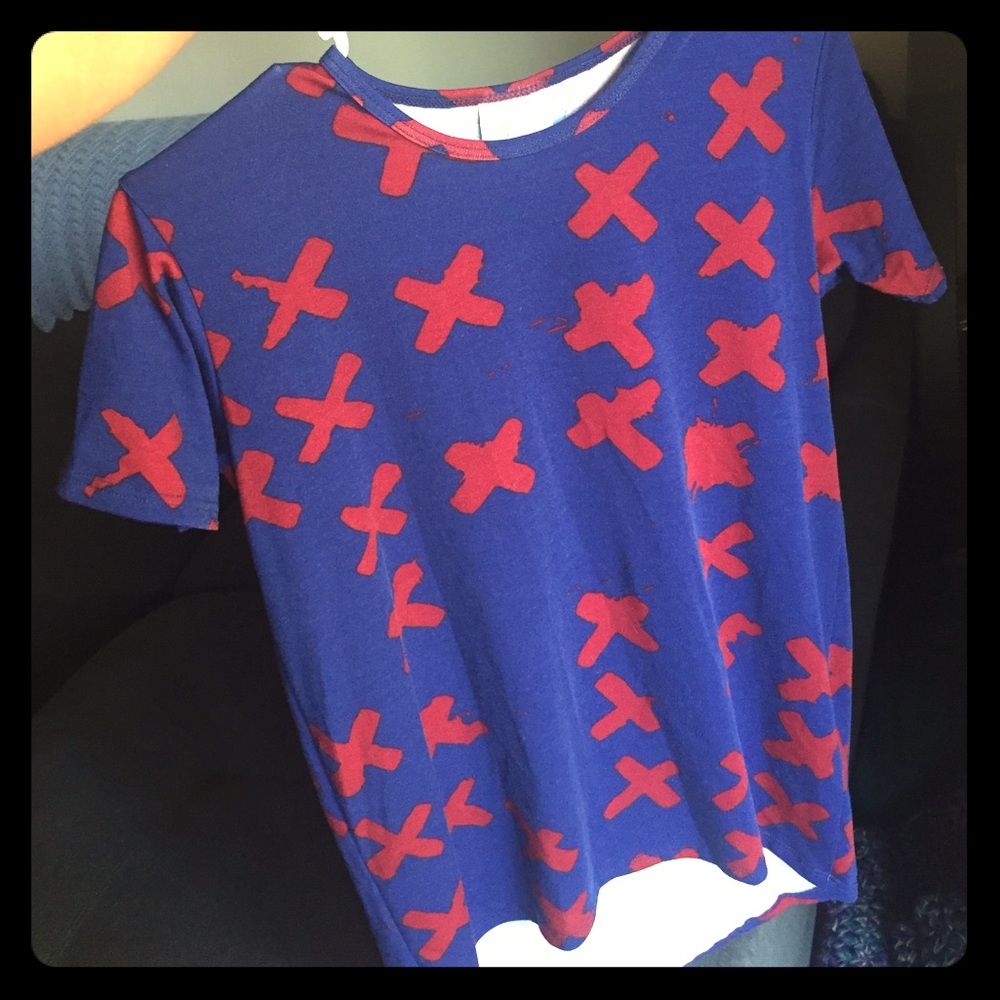 Red and Blue LuLaRoe Perfect T -Size 12