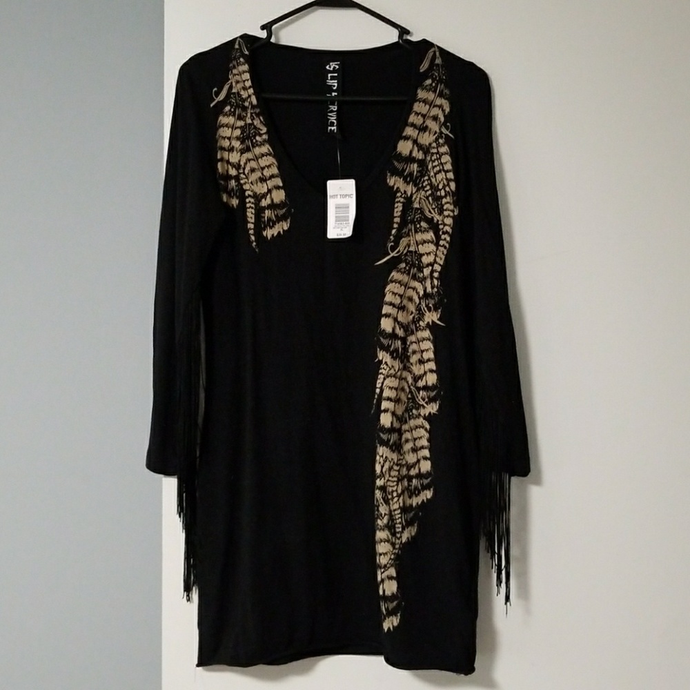 Fringe sleeve dress. Nwt