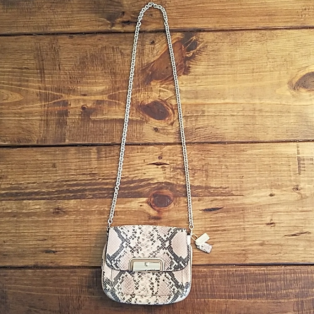 Coach python crossbody gold hardware chain strap