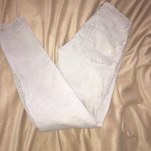 Cropped super skinny grey jeans