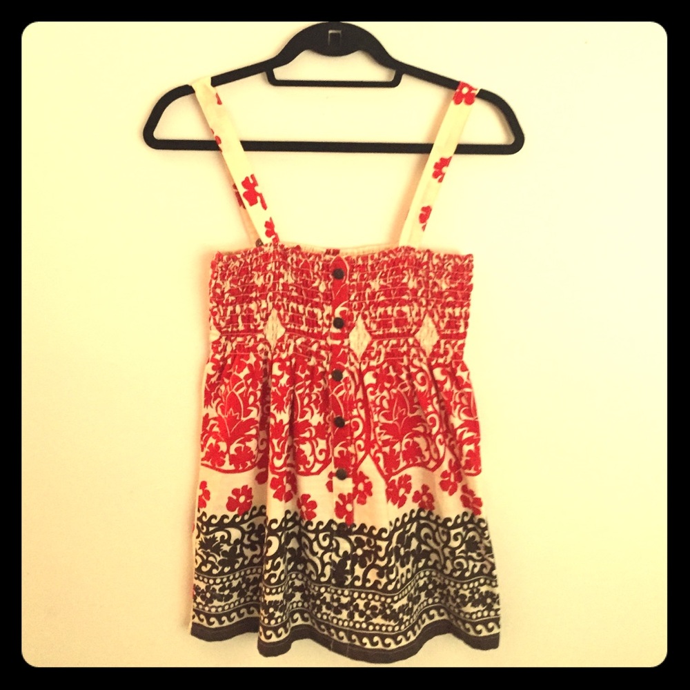 Roxy- Hippie beach chic retro print tank top