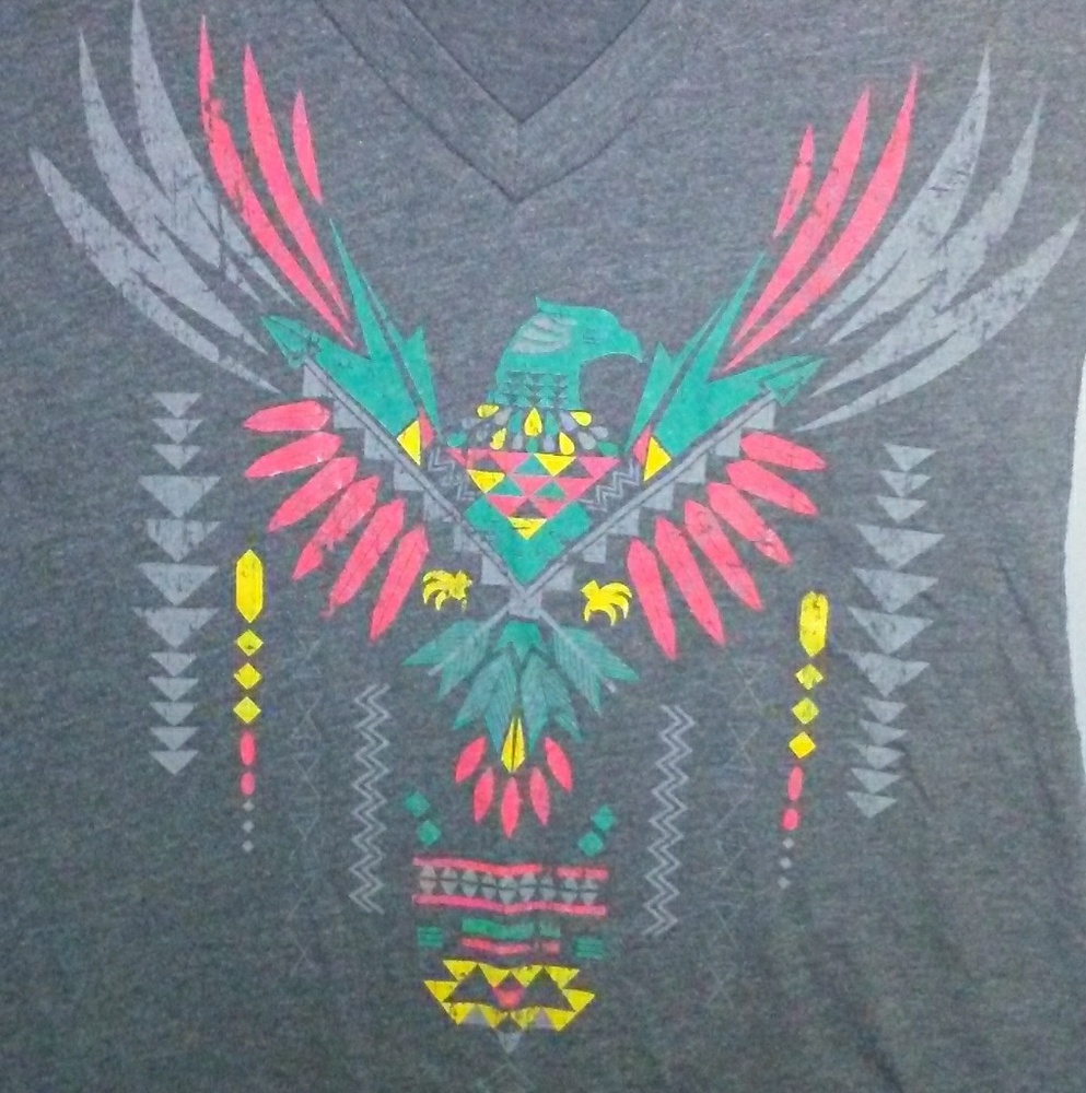 Eagle v-neck graphic tee