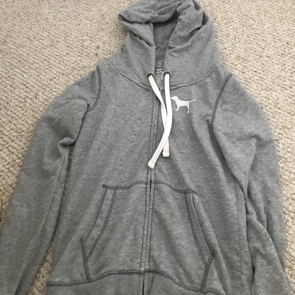 Gray PINK zip up sweatshirt