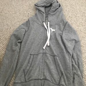 Gray PINK zip up sweatshirt
