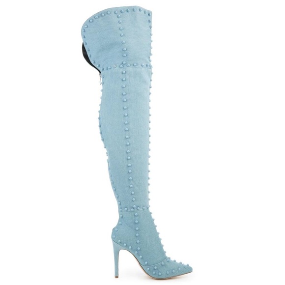 Denim Over the Knee Boot - Picture 2 of 3