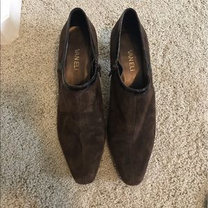 Brown suede vaneli heeled booties - $15