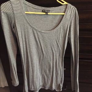 Express stripped long sleeve tee