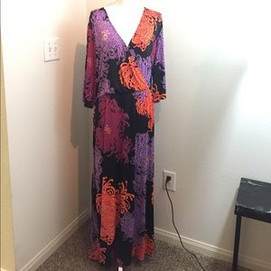 Nikki by Nikki Poulos Printed Wrap Maxi Dress