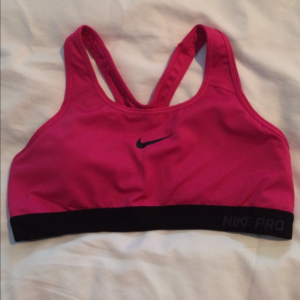 Nike pro pink sports bra