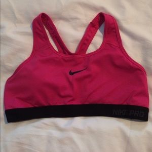 Nike pro pink sports bra
