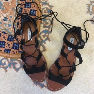 Steve Madden Sanndee black lace up gladiator