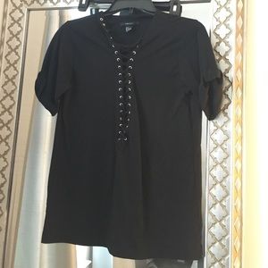 Lace up tshirt. Worn once Lace up tshirt. Worn once