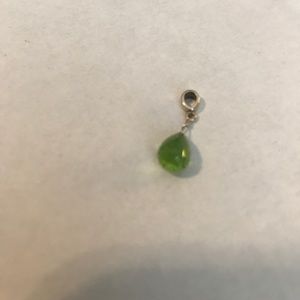 Green amethyst white gold necklace pendant