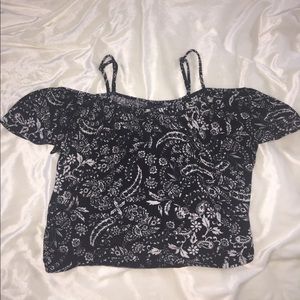 off the shoulder shirt.