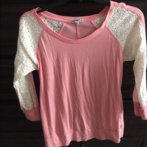 Express pink and lace tee