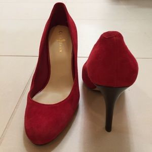 New Cole Haan Red Suede Heels (NikeAir)