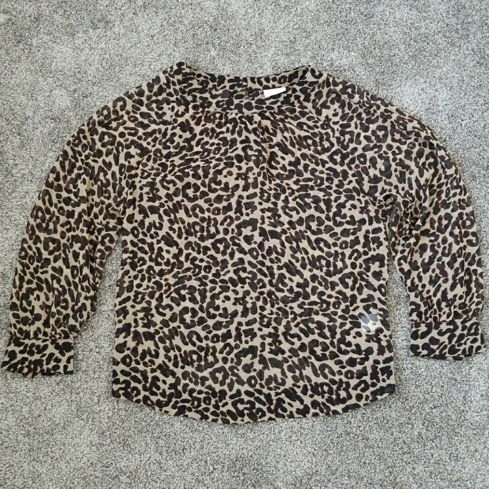 Leopard Print Blouse (open back)