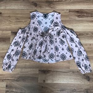 Forever 21 Printed Long Sleeve Blouse