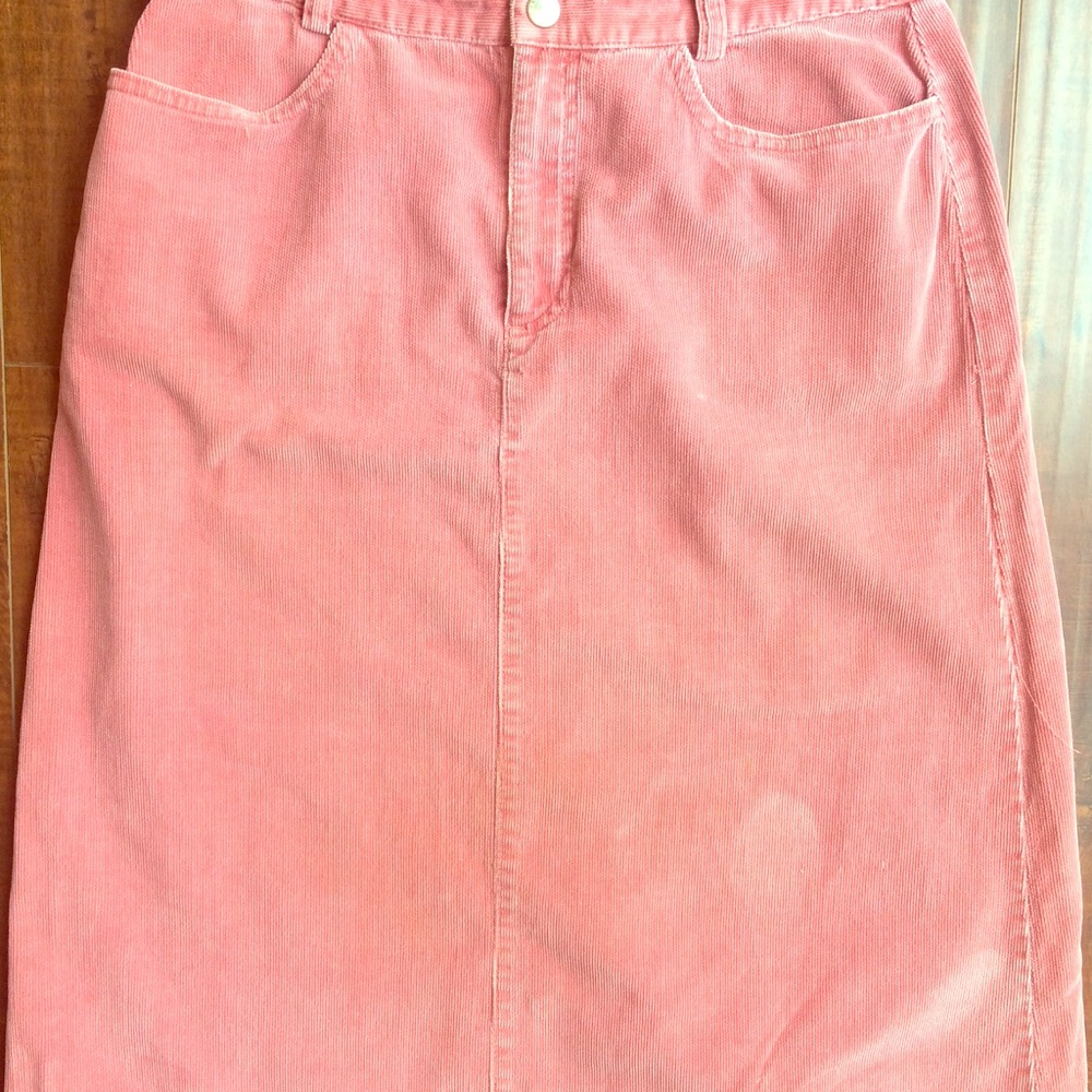 Pink • Banana Republic • corduroy midi skirt