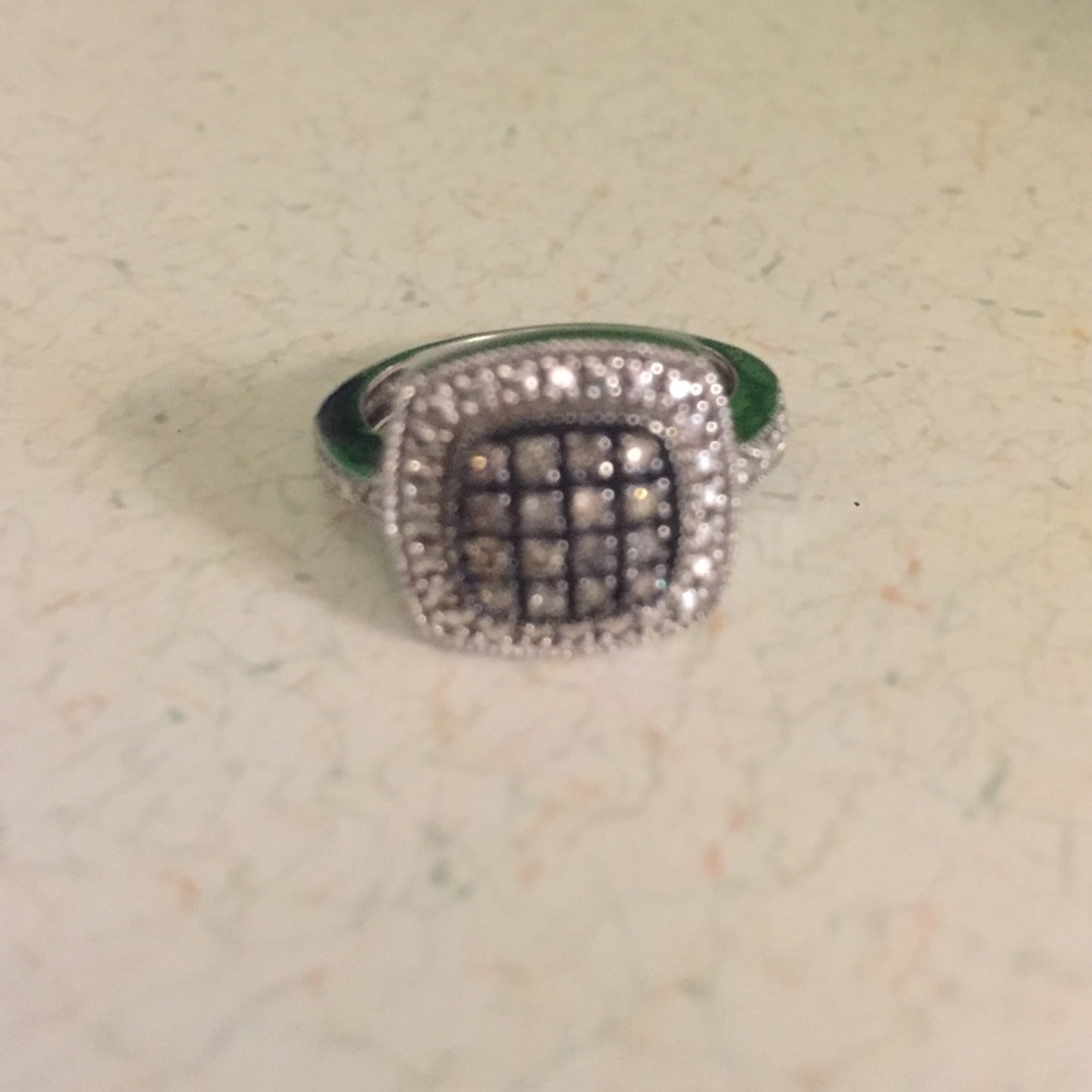 Sterling and diamond ring