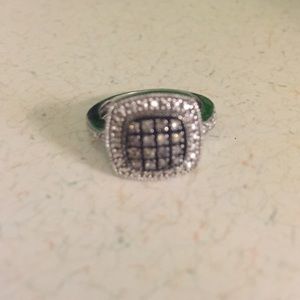 Sterling and diamond ring