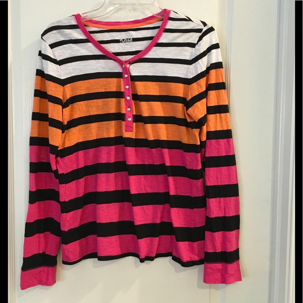 Justice Striped Long Sleeved Shirt