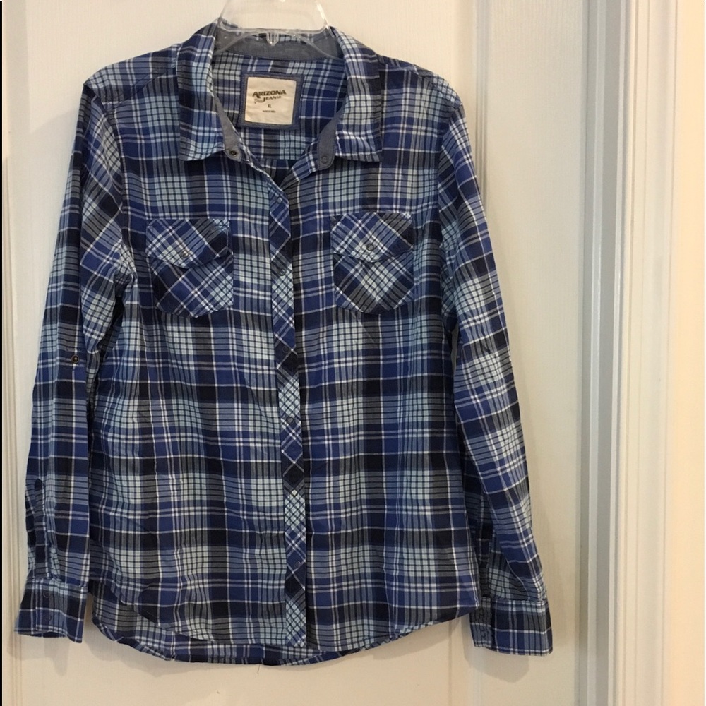 Blue Plaid Button a Down