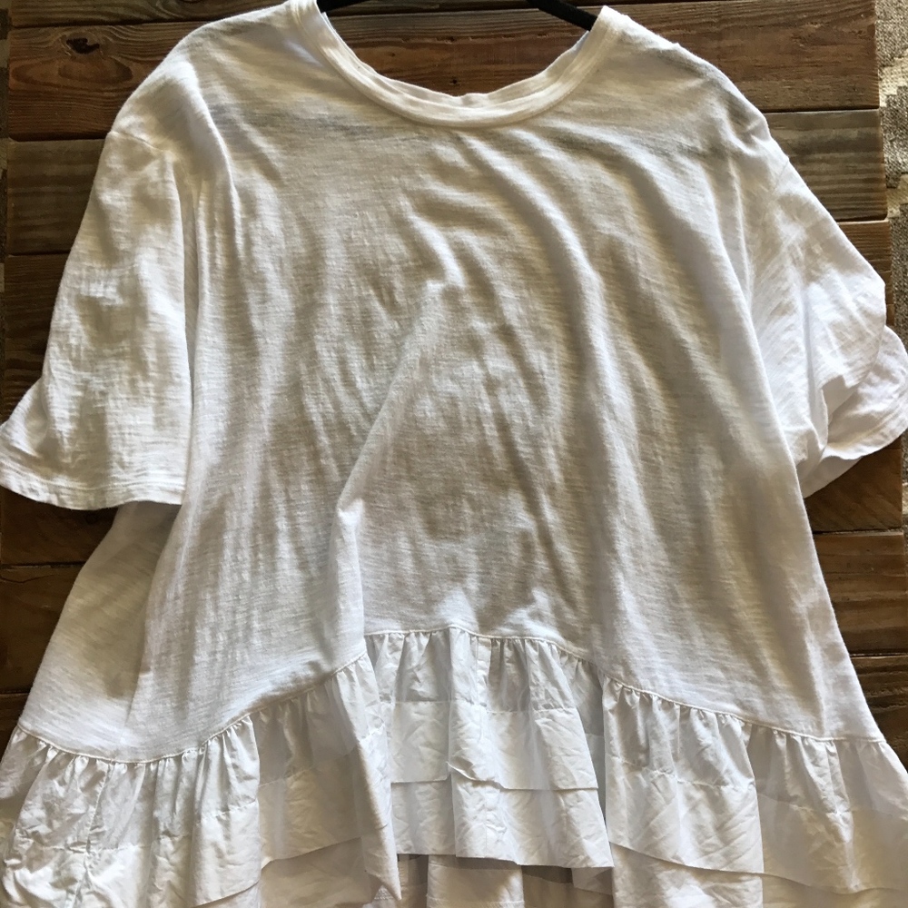 Anthropologie Akemi Kin Cascade Peplum Top Ruffle