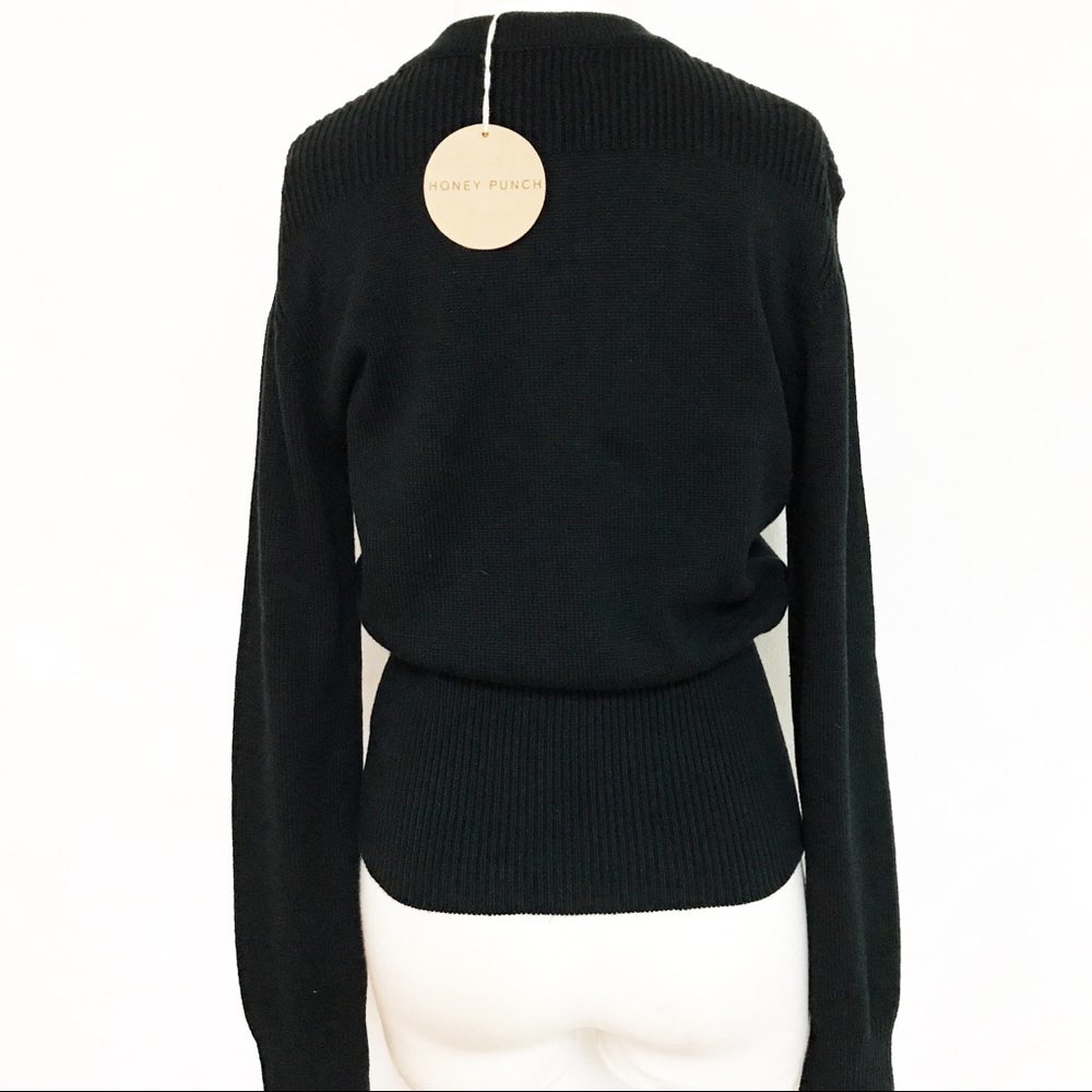 Lace Up Tie Knit sweater pullover - Picture 3 of 6