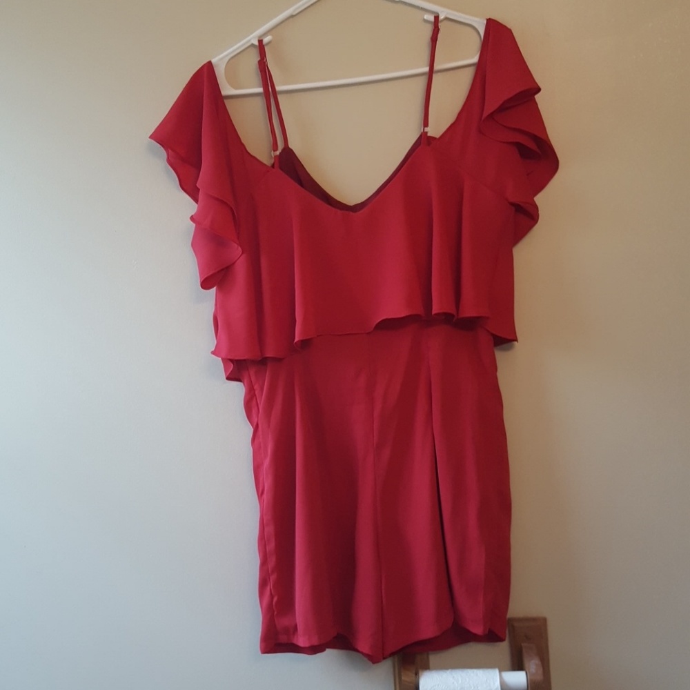 Off the shoulder romper.