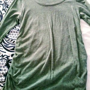 Military green long sleeve maternity shirt