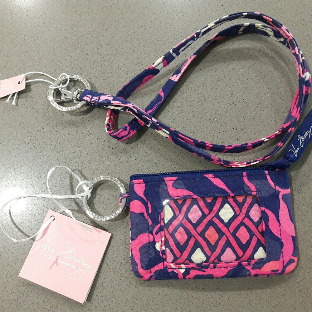 Vera Bradley Zip ID Case Lanyard Set Katalina NWT