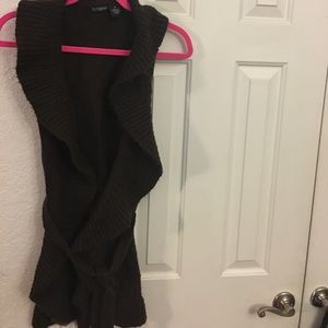 Daytrip sweater wrap top with sash tie M