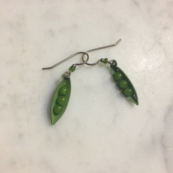 Green Pea Earrings - Picture 1 of 1