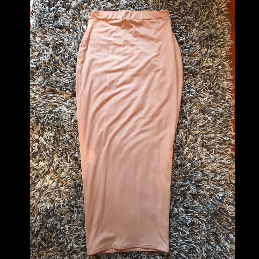 Nude Missguided Maxi Pencil Skirt Size 1