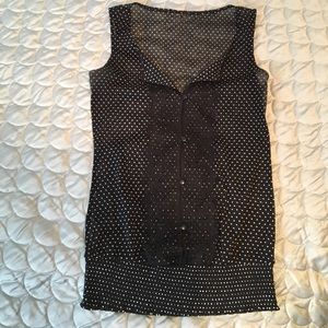 Chic black & white polka dot Blouse w/ lace front Chic black & white polka dot Blouse w/ lace front