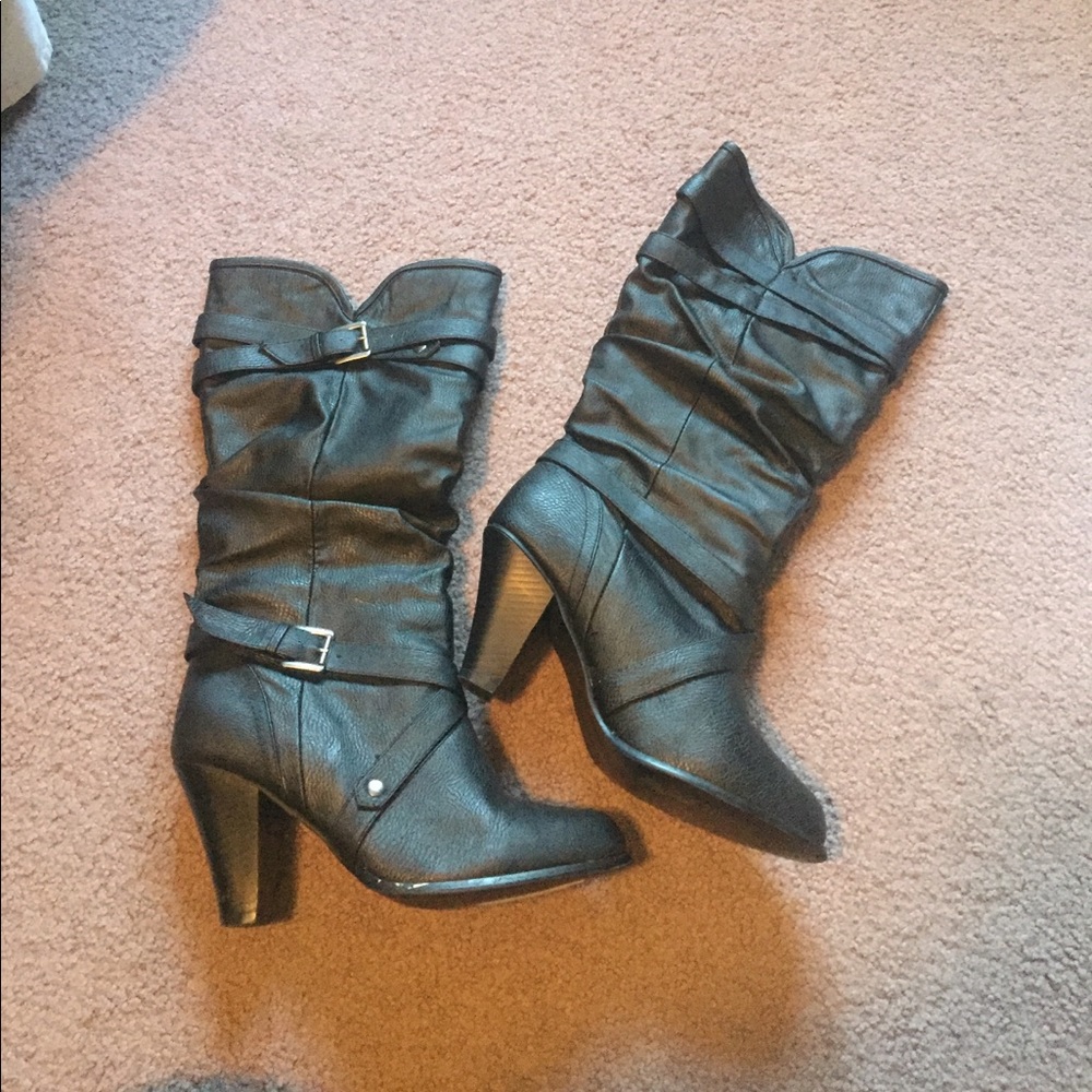 Rampage black heeled boots