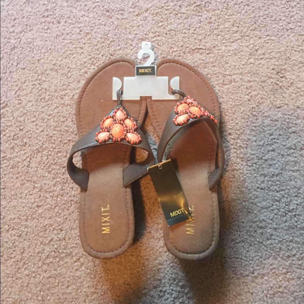 Mixit brown wedged sandals