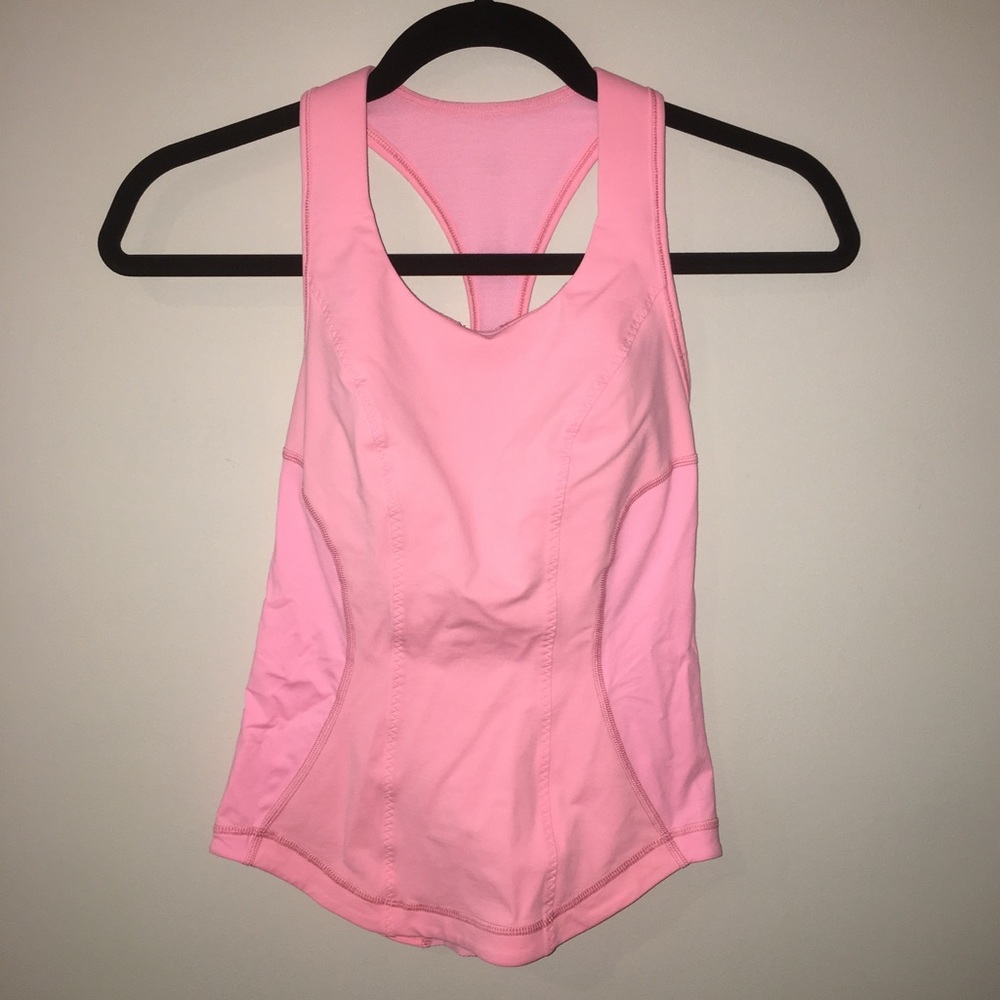 Pink lulu racerback - great running top size 2