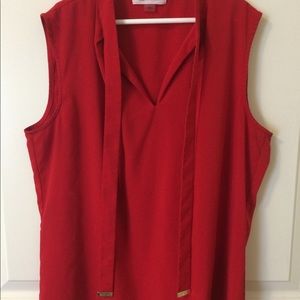 Red Calvin Klein Dress Top