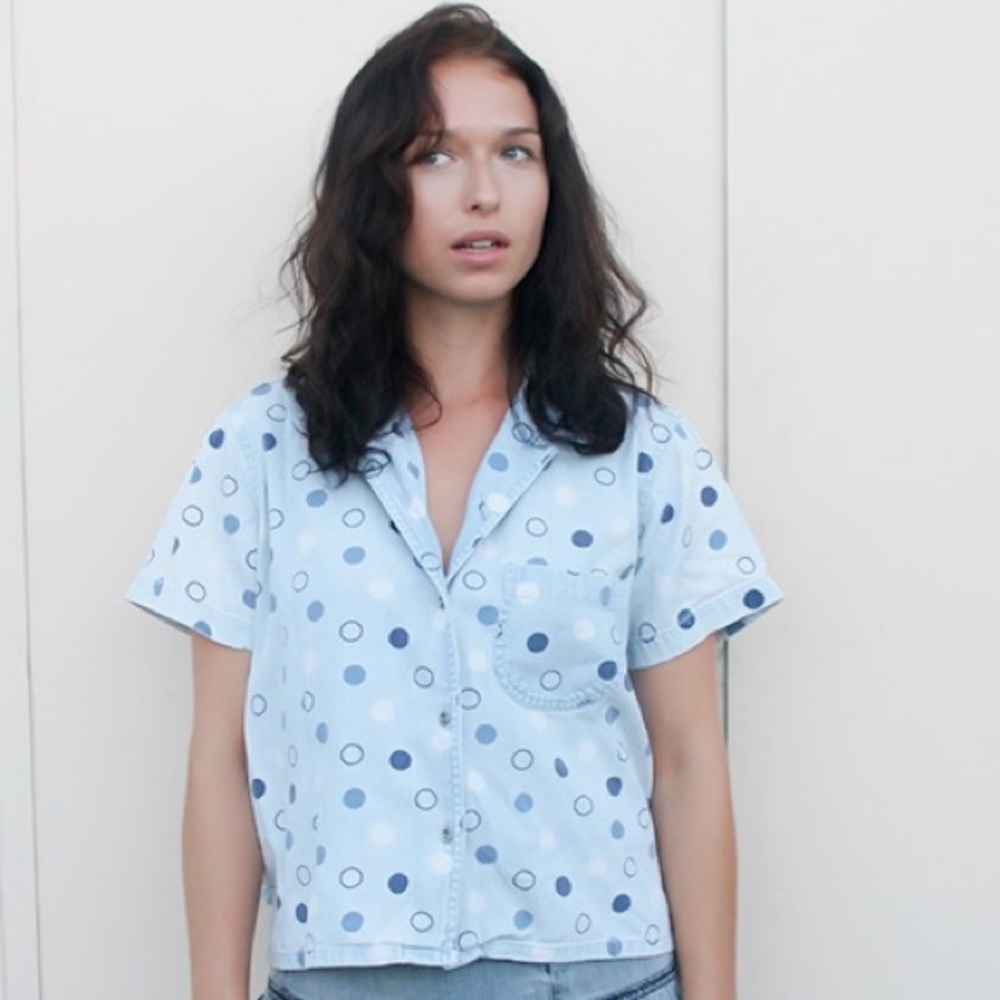 Vintage Liz Claiborne •short sleeve denim top