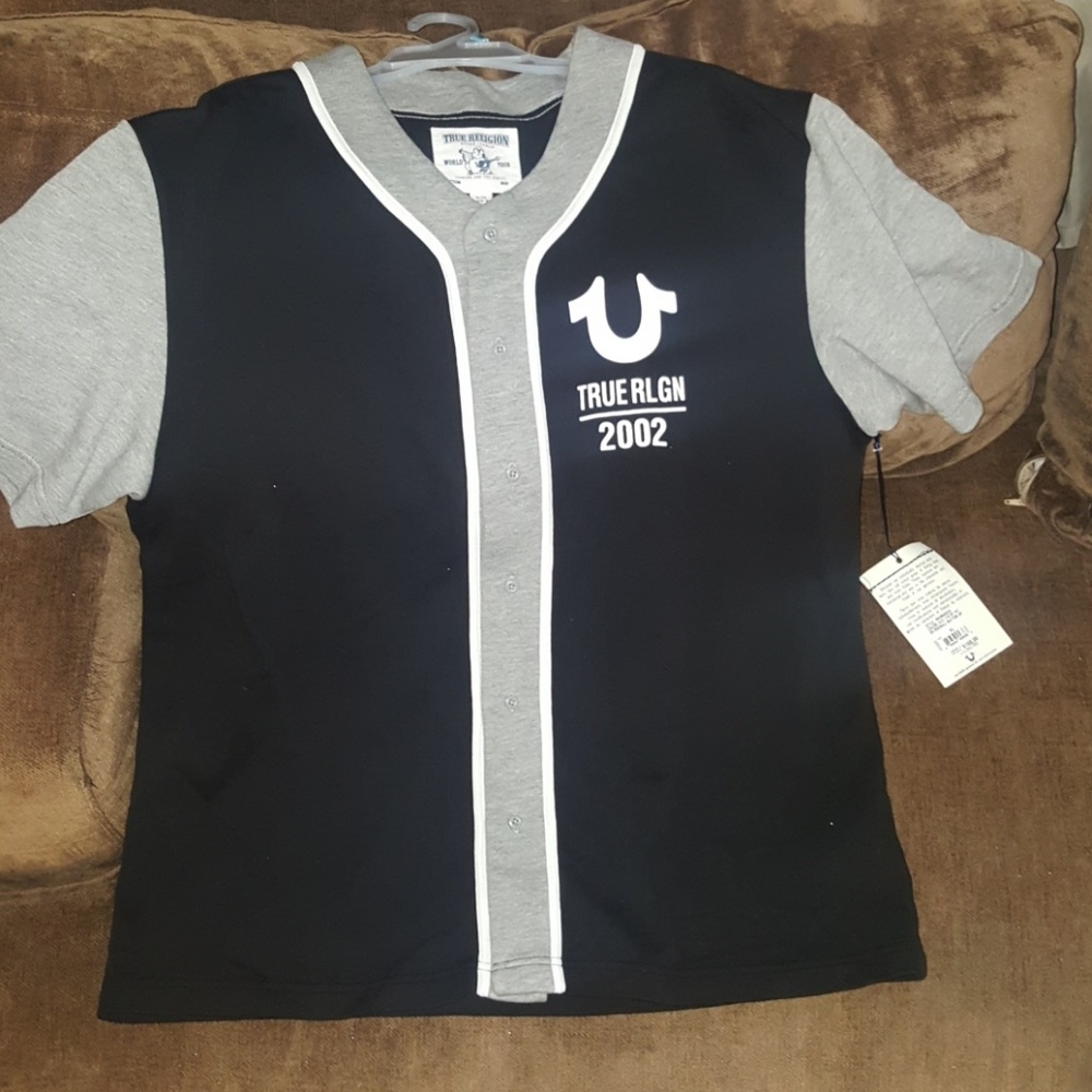 MENS TRUE RELIGION BASEBALL SHIRT