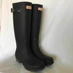 Hunter Original Tall Matte Rain Black Boots
