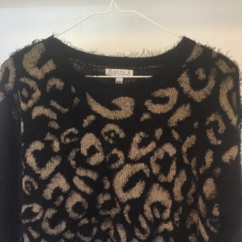 JOSEPH A Fuzzy Leopard Print Sweater